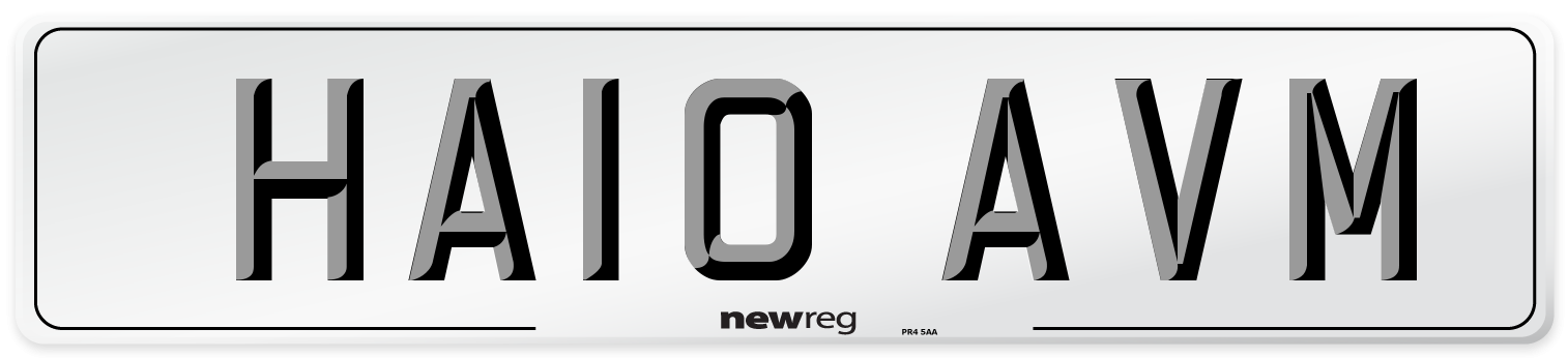 HA10 AVM Number Plate from New Reg